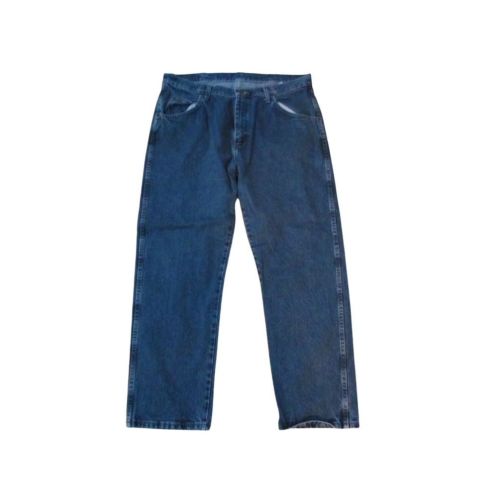 Wrangler Regular Fit Jeans 38x29 Blue Denim Straight Leg 96501MR Workwear